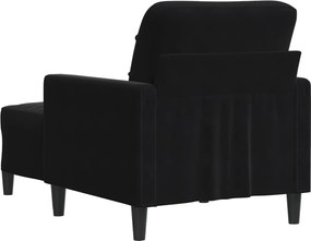 vidaXL Πολυθρόνα Μαύρη 60 εκ. Βελούδινη με Υποπόδιο
