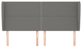 vidaXL Κεφαλάρι με Πτερύγια Σκούρο Γκρι 203x23x118/128 εκ. Υφασμάτινο