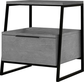 Κομοδίνο Pal Megapap χρώμα γκρι ρετρό 45x40x50εκ.