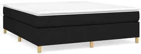 vidaXL Κρεβάτι Boxspring με Στρώμα Μαύρο 180x200 εκ. Υφασμάτινο