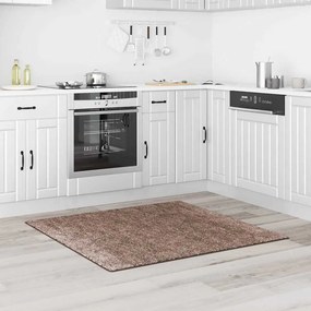 vidaXL Αντιολισθητικό Σαγκί Χαλάκι Καφέ 120 x 120 cm PP