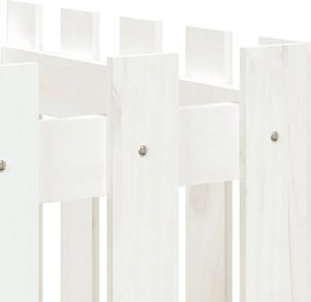 vidaXL Ζαρντινιέρα με Σχέδιο Φράχτη Λευκή 200x50x50 εκ. Μασίφ Πεύκο