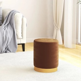 vidaXL Στρογγυλό Σκαμπό Αποθήκευσης Hocker Καφέ Βελούδινο 31 x 37 cm