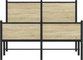 vidaXL Σκελετός Κρεβ. Χωρίς Στρώμα Sonoma Δρυς 120x200 εκ. Μεταλλικό
