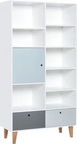 Βιβλιοθήκη Concept plus-Γαλάζιο - 105.00Χ45.00Χ201.30cm