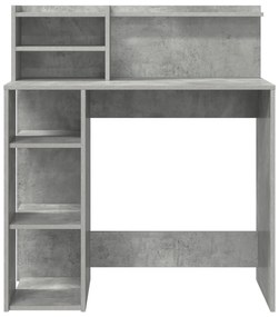 vidaXL Γραφείο με Αποθήκευση Γκρι Σκυρόδεμα 90x48x101.5 εκ. Επεξεργασμένο Ξύλο