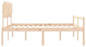 vidaXL Κρεβάτι Ηλικιωμένου με Κεφαλάρι Μασίφ Ξύλο Super King Size