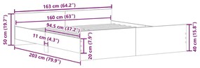 ΠΛΑΙΣΙΟ ΚΡΕΒΑΤΙΟΥ ΧΩΡΙΣ ΣΤΡΩΜΑ 160X200 ΕΚ. ΕΠΕΞΕΡΓΑΣΜΕΝΟ ΞΥΛΟ 3328754