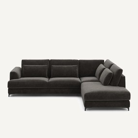 Γωνιακός καναπές-κρεβάτι, δεξιός, βελούδο chenille, Marsile