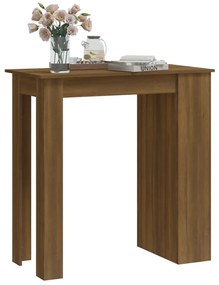 Τραπέζι Μπαρ με Ράφια Καφέ Δρυς 102x50x103,5 εκ από Μοριοσανίδα - Καφέ