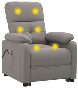 vidaXL Πολυθρόνα Μασάζ Ηλεκτρική Taupe Υφασμάτινη