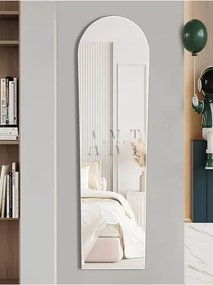 Stewehome Διακοσμητικός καθρέφτης τοίχου MDF οβάλ Λευκό 165x45 cm