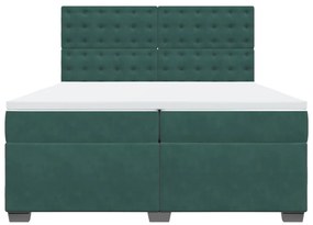 ΚΡΕΒΑΤΙ BOXSPRING ΜΕ ΣΤΡΩΜΑ ΣΚΟΥΡΟ ΠΡΑΣΙΝΟ 200X200ΕΚ. ΒΕΛΟΥΔΙΝΟ 3293317