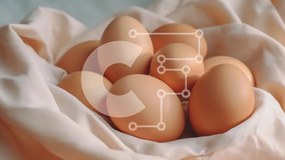 Σετ των 2 Intra Συλλεκτικό Ξύλινο Παζλ Plywood 4mm - Φρέσκα αυγά σε ύφασμα κρέμας Σε Ξύλινο Κουτί - Διαστάσεις: 10x10 cm – 25 κομμάτια