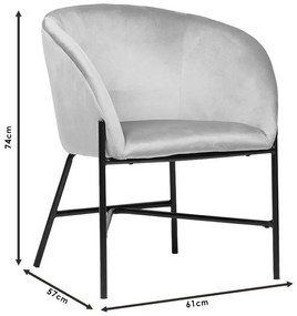 Καρέκλα - Πολυθρόνα Julia βελούδο κίτρινο 61x57x74εκ 61x57x74 εκ.