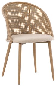 Intrahome Καρέκλα Riccardo Intrahome φυσικό pe rattan-μπεζ ύφασμα-φυσικό μέταλλο 56x52x82εκ | SKU: INTRAPA-169111179