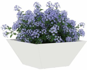 vidaXL Γλάστρα Κήπου Λευκό 35 x 35 x 15 εκ. Ατσάλι