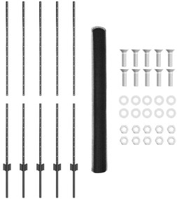 vidaXL Τεντώτο με στήριγμα Γκρι 1,4 x 10 m Χάλυβας και PVC