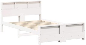 vidaXL Σκελετός Κρεβατιού Λευκό 140 x 190 cm Μασίφ ξύλο πεύκου