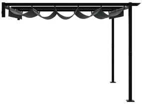 vidaXL Κιόσκι Ανθρακί 300 x 300 x 200 cm Πολυεστέρας