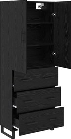 vidaXL Highboard 2 τμχ. Μαύρη Οξυά 69,5 x 34 x 180 εκ.
