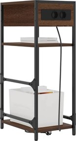 vidaXL Κομοδίνο Καφέ δρυς 40 x 27 x 76 εκ Επεξεργασμένο Ξύλο