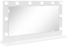 vidaXL Καθρέφτης Τουαλέτας με LED Φώτα Λευκό 80x45x18 εκ