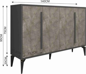 Κονσόλα Gordion Μάρμαρο / Ανθρακί FREFADA 140x35.3x95