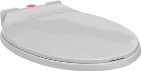 VidaXL Κάλυμμα Λεκάνης με Soft Close & Quick Release Οβάλ Ανοιχτό Γκρι