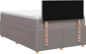 vidaXL Κρεβάτι box spring με στρώμα Taupe 120 x 190 cm Ύφασμα