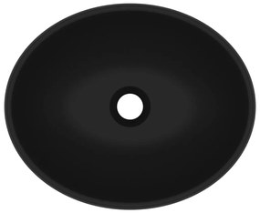 vidaXL Νιπτήρας Πολυτελής Οβάλ Μαύρο Ματ 40 x 33 εκ. Κεραμικός