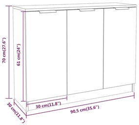 Ντουλάπι Γκρι Σκυροδέματος 90,5x30x70 εκ. Επεξεργασμένο Ξύλο - Γκρι