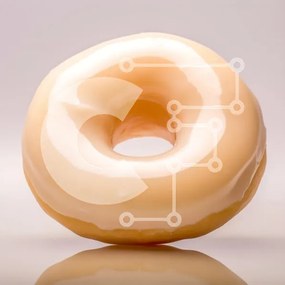 Σετ των 2 Intra Συλλεκτικό Ξύλινο Παζλ Plywood 4mm - Γλασέ ντόνατ Σε Ξύλινο Κουτί - Διαστάσεις: 10x10 cm – 25 κομμάτια