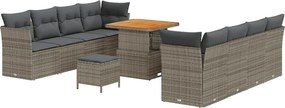 vidaXL Σετ Καναπέ Κήπου 11 pcs Γκρι συνθετικό ρατάν
