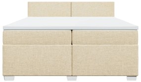 ΚΡΕΒΑΤΙ BOXSPRING ΜΕ ΣΤΡΩΜΑ ΚΡΕΜ 200X200 ΕΚ. ΥΦΑΣΜΑΤΙΝΟ 3285993