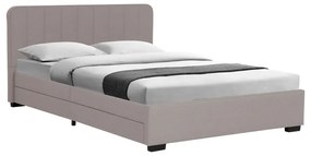 Κρεβάτι διπλό Veloty pakoworld ύφασμα μπεζ με συρτάρια 150x200εκ