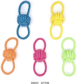 Παιχνίδι σκύλου σχοινί με μπάλα - 22x7cm - 12pcs - 550535