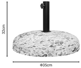 Βάση ομπρέλας Nimbus τσιμέντο ψηφιδωτή 15kg Φ35εκ 35x35x32 εκ.