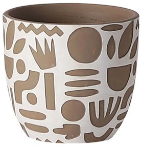 Κασπώ Ανάγλυφα Σχήματα 06-00-24529 Φ17x15cm Terracotta-White Marhome Ceramic