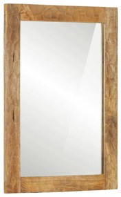vidaXL Καθρέφτης Μπάνιου 50x70x2,5 εκ. από Μασίφ Ξύλο Μάνγκο/Γυαλί