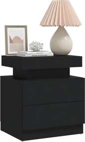 vidaXL Κομοδίνο Μαύρο 40 x 35 x 52 εκ. από Επεξ. Ξύλο