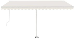 vidaXL Τέντα Συρόμενη Χειροκίνητη με LED Κρεμ 400 x 350 εκ.