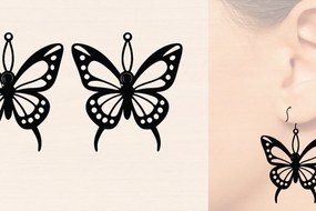 Σετ των 2 Intra απο ξύλο plywood 3mm-4mm πάχος Ξύλινα σκουλαρίκια με λέιζερ Δίασταση 3000x3000 cm INTRAFABR-118789993