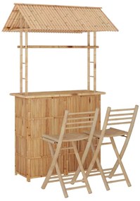 vidaXL Σετ Επίπλων Μπαρ 3 Τεμαχίων από Μπαμπού