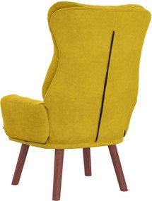 vidaXL Πολυθρόνα Κίτρινο 69 x 74 x 93 εκ. Βελούδο