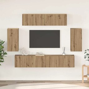 vidaXL Σετ επίπλου τηλεόρασης 6 pcs artisan δρυς 80 x 30 x 30 cm