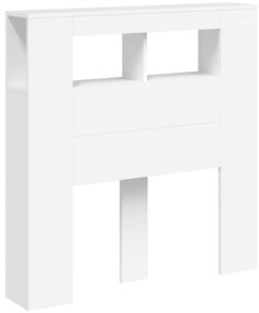 vidaXL Κεφαλάρι Κρεβατιού με LED Λευκό 100x18,5x103,5 εκ Επεξεργ. Ξύλο