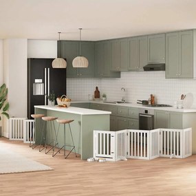 Διαχωριστικό Σκύλων/Πόρτα Πτυσσόμενο 12 Πάνελ 600εκ Ξύλο Λεύκας