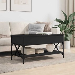 vidaXL Τραπεζάκι Σαλονιού Μαύρο 100x50x50 εκ. Επεξ. Ξύλο & Μέταλλο