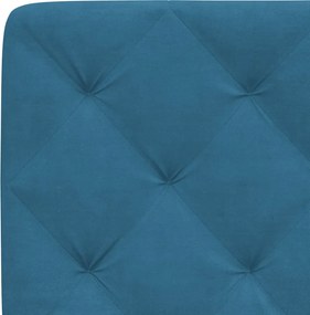 vidaXL Κρεβάτι με Στρώμα Μπλε 140x200 εκ. Βελούδινο